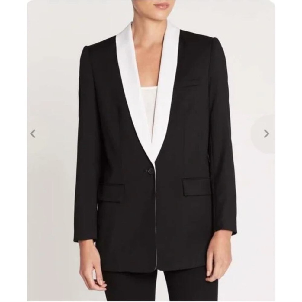 Equipment Femme Quincy Single Breasted Blazer True Black US 0 NWT